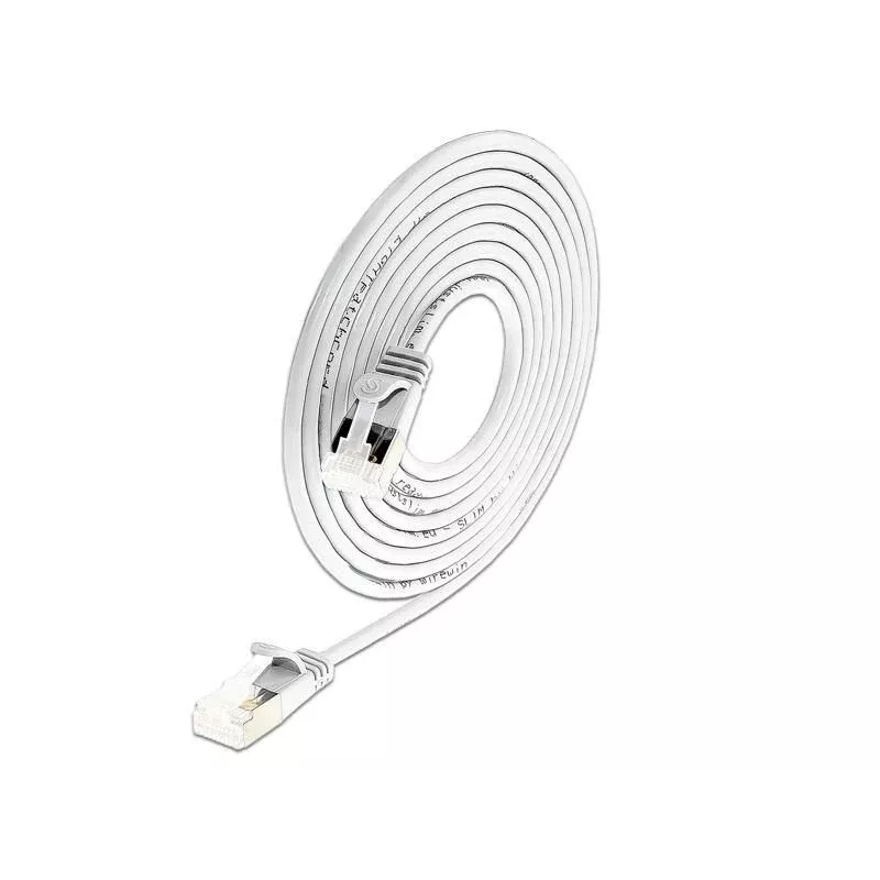 Wirewin Cat6a U/FTP Slim tinklo pataisas kabelis, 0,5 m, baltas, 10G, LSZH, PoE++ PKW-LIGHT-STP-K6A 0.5 WS