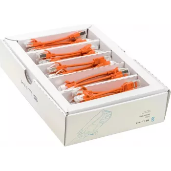 Wirewin SLIM-LS-K6A Cat6a U/FTP Ethernet tinklo kabelis, 0,1 m, oranžinis, 50 vienetų paketas