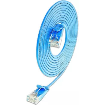 Wirewin SLIM KAT6A 10 Gigabit šviesus tinklo kabelis, U/UTP, Ø 3,6 mm, mėlynas, 0,5 m (SLIM-L-UU-K6A 0.5 BL)