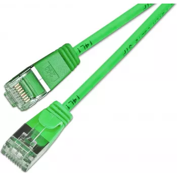 Wirewin Light komutacinis kabelis apvalus U/FTP Cat 6a žalias 0.5m plonas lankstus PoE PKW-LIGHT-STP-K6A 0.5 GN