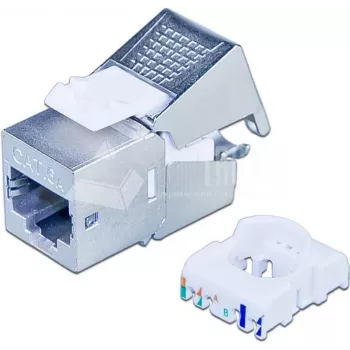 Wirewin Cat6A 10 Gigabit Ethernet Keystone modulis, ekranuotas, be įrankių, Keystone sistema (WKS JACK STP KAT6A)