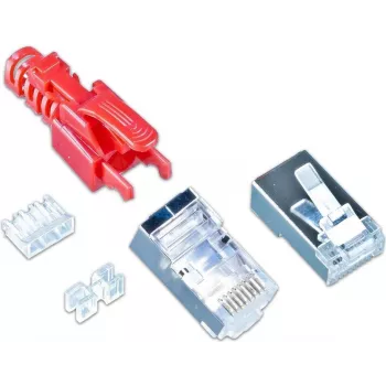 Wirewin MOD SL KAT6A STP 10 RT RJ-45 jungtis, Cat.6A, STP, be įrankių, raudona, 10 vnt.