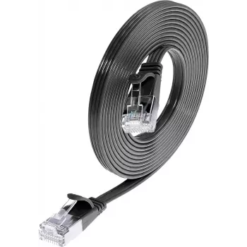 Wirewin Triotronik PKW-STP-SLIM-KAT6 0,1 m SW Cat6 U/FTP plonas tinklo kabelis, RJ45 vyriškas - RJ45 vyriškas, juodas