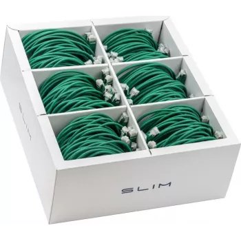 Wirewin SLIM-LS-K6A 0,5 m žalias Cat6A U/FTP plonas tinklo kabelis, 90 vnt. paketas