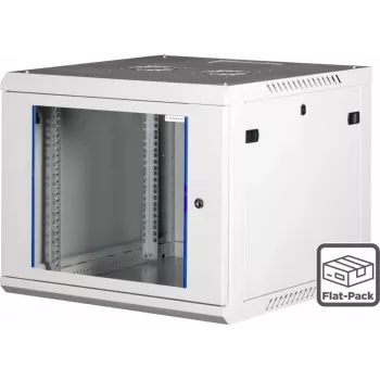 Wirewin 19 colių sieninis serverinės spintos korpusas, vientisas, Pro 3-osios kartos, surenkamas, 600x600mm, šviesiai pilkas (WCAB PS3 600X600X12U FP)