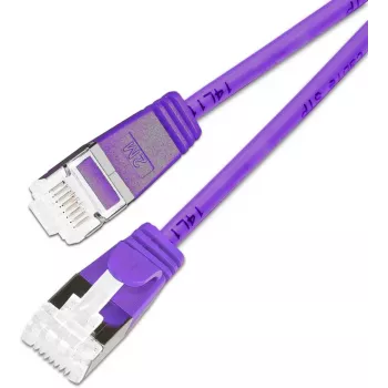 Wirewin Cat.6A 10 Gigabit slim tinklo kabelis U/FTP, 0,25 m, violetinės spalvos PKW-LIGHT-STP-K6A 0.25 VT