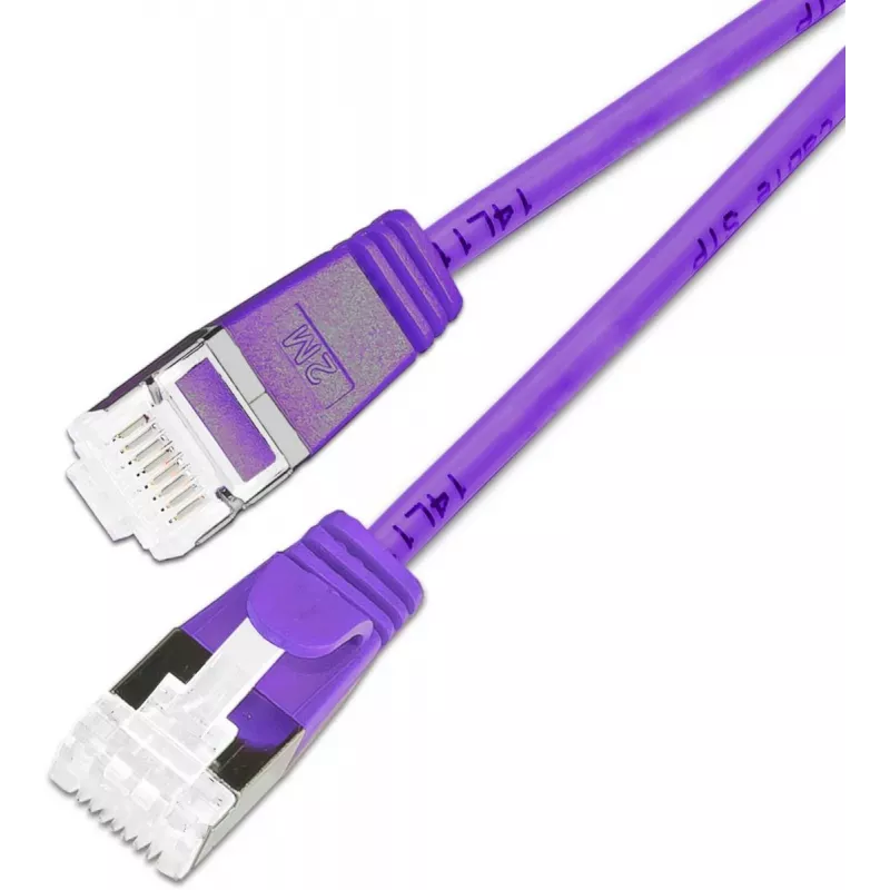 Wirewin Cat.6A 10 Gigabit slim tinklo kabelis U/FTP, 0,25 m, violetinės spalvos PKW-LIGHT-STP-K6A 0.25 VT