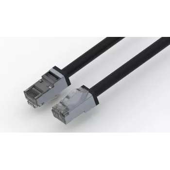 Wirewin Outdoor Patch Cable Cat.6A S/FTP PUR Anti-UV juodas 0,25 m PKW-OUT-SF-K6A-PUR 0.25