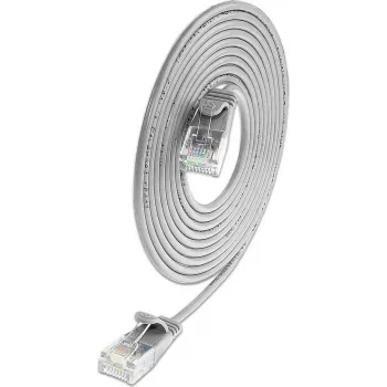 Wirewin SLIM KAT6A 10 Gigabit šviesus prailginimo kabelis apvalus, U/UTP, Ø 3.6 mm, pilkas (SLIM-L-UU-K6A 1.5)
