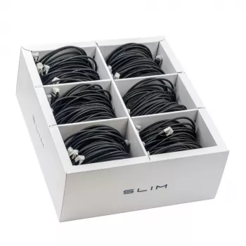 Wirewin SLIM KAT6A 10 Gigabit šviesos pataisymo kabelis, 1,5m, U/FTP, Ø 3,8mm, juodas, 60 vienetų paketas KAT6A LIGHT Shielded (SLIM-LS-K6A 1.5 BK 60)
