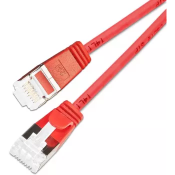 Wirewin SLIM KAT6A 10 Gigabit šviesus tinklo kabelis, U/FTP, 3,8mm, raudonas, 0,15m PKW-LIGHT-STP-K6A 0.15 RT