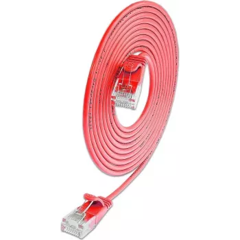 Wirewin SLIM Cat6A 10 Gigabit U/UTP tinklo kabelis, 0,5m, raudonas SLIM-L-UU-K6A 2.0 RD