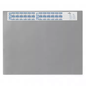 DURABLE Stalo kilimėlis su permatoma plėvele ir kalendoriumi 65x52 cm, pilkas