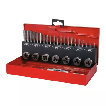 RUKO 31 dalių HSS-Co 5% sriegių pjovimo rinkinys metrinis M3-M12