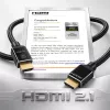 LogiLink HDMI kabelis A/M – A/M 8K/60Hz 48Gbps metalinis nailoninis sertifikuotas juodas 2m