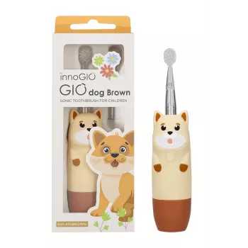 InnoGIO GIOdog 2+ GIO-452BROWN soninis dantų šepetėlis, rudos spalvos