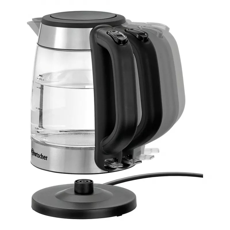 Bartscher 200096 stiklinis elektrinis virdulys 1,7L 2200W sidabrinis