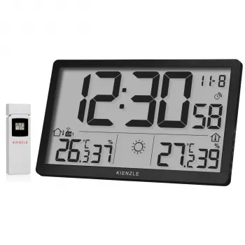KIENZLE Jumbo NEO LCD orų stotelės sieninis laikrodis juodas