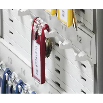 DURABLE KEY BOX 36 raktų spintelė su cilindrine spyna, šviesiai pilka plieninė, montuojama ant sienos, 36 kabliukai 195223