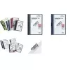 DURABLE DURACLIP ORIGINAL 30 A4 segtuvas su spaustuku, permatomas priekinis viršelis, baltas galinis viršelis, metalinis spaustukas, 5 vnt. (2227-02)