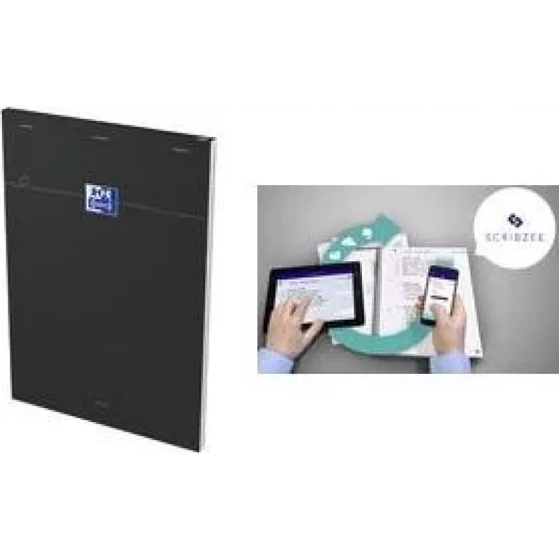 Oxford Smart Notepad bloknotas, DIN A4, languotas, 80 lapų, juodas 400191246
