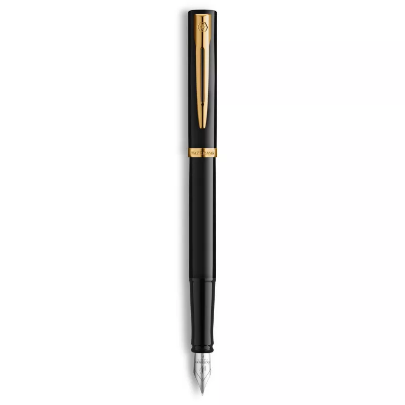 Waterman Allure Impression plunksnakočio rašiklis, juodas su auksiniais apdailos elementais, vidutinis (M) smaigalys 2225500