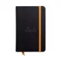 RHODIA RHODIARAMA sąsiuvinis 90 x 140 mm, liniuotė, juodas dirbtinės odos viršelis, 96 lapai 118642C