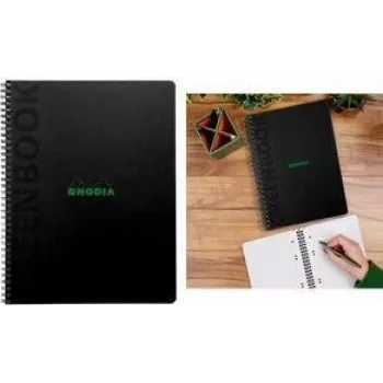 Rhodia Greenbook College Block A5+ bloknotas su linijomis, juodu perdirbto kartono viršeliu, 80 lapų 119925C