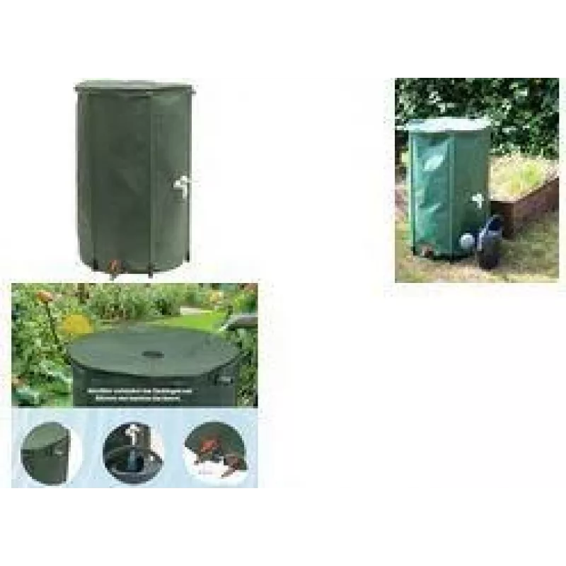 EDA RÉCUP'O 250 l lietaus vandens surinkimo statinė, žalia, 600 mm skersmens, sulankstoma, atspari UV 010982 V.CA