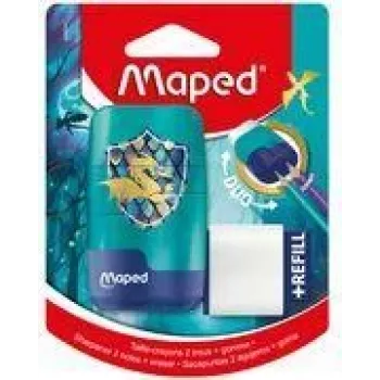 Maped Dragon galąstuvas ir trintukas 2 viename – dviguba galandimo talpa su integruotu trintuku, 1 vnt. (049224)