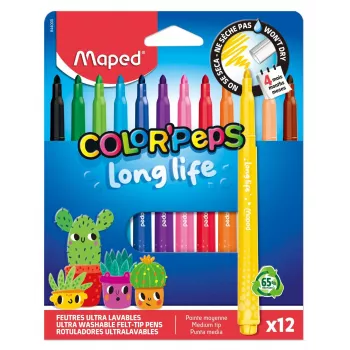 Maped Color'Peps Long Life flomasteriai, įvairių spalvų, 12 vnt. (844000)