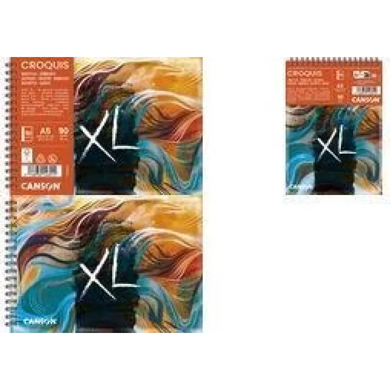 Canson XL Skizze Waves A5 eskizų knygelė, 90 gsm, 80 lapų, spiralinis įrišimas, tvirtas viršelis C507803000