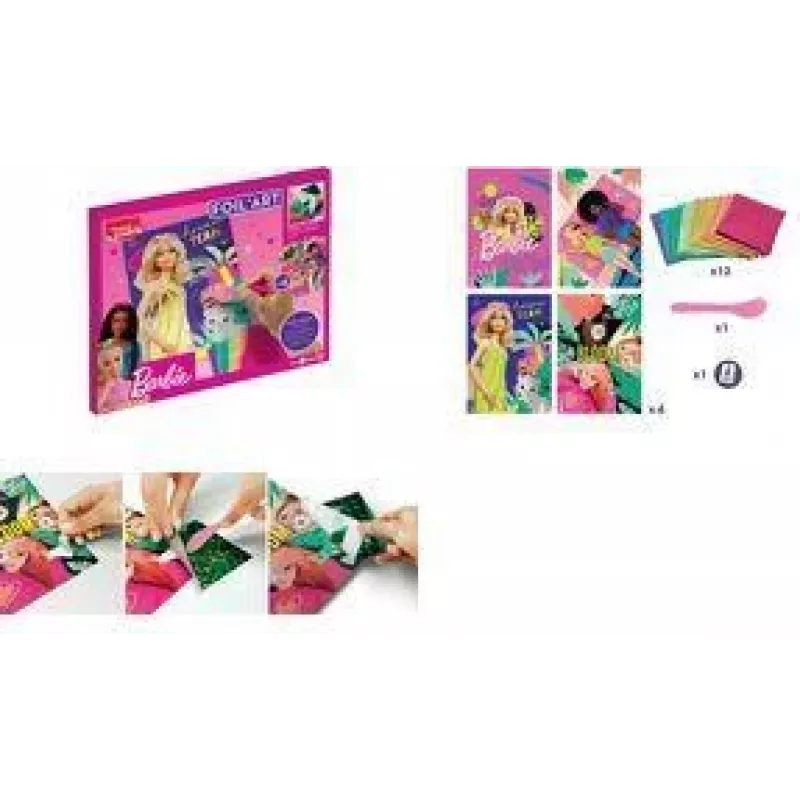 Maped Creativ Foil Art Barbie kūrybinis rinkinys, 18 dalių, metalizuotos folijos amatų rinkinys vaikams nuo 7 metų 907074