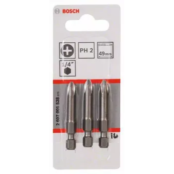 Bosch Professional Extra Hard Phillips PH2 49mm atsuktuvų antgaliai, 3 vnt. 2607001528