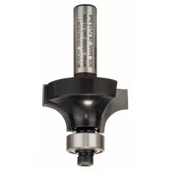 Bosch Expert for Wood frezavimo galvutė su apvalinimo profiliu, 8 mm kotas, R1 8 mm, 15,5 mm pjovimo ilgis, 53 mm bendras ilgis 2608628341