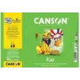 Canson Kids piešimo popieriaus bloknotas A4 90gsm baltas lengvai grūdėtas 50 lapų pieštukui ir spalvotiems pieštukams C629012000