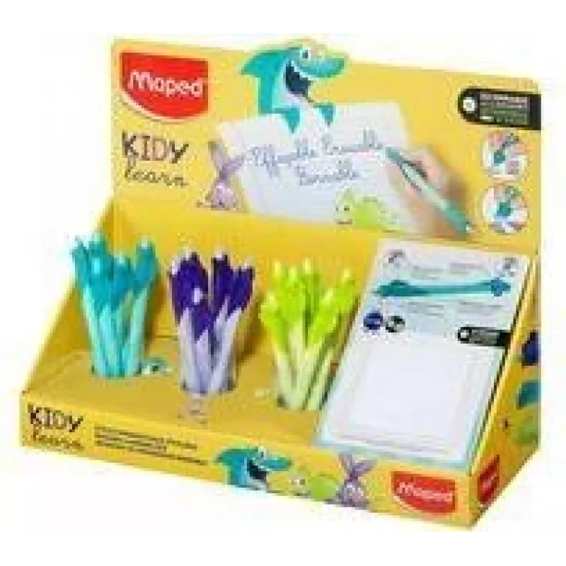 MAPED KIDY Learn trinamas rašiklis su rutuliuku, 0,7 mm, 18 vnt. stendas (229503)