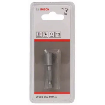 Bosch 1/4 inch antgalis 7 mm šešiabriaunis 50 mm ilgio chromo vanadžio plieno 2608550070