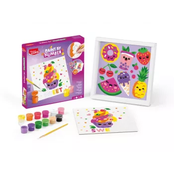 Maped Creativ dažymo pagal skaičius rinkinys Kawaii Food Sweet - 2 iš anksto atspausdinti drobės, 10 akrilinių dažų, teptukas, nuo 7 metų 907088