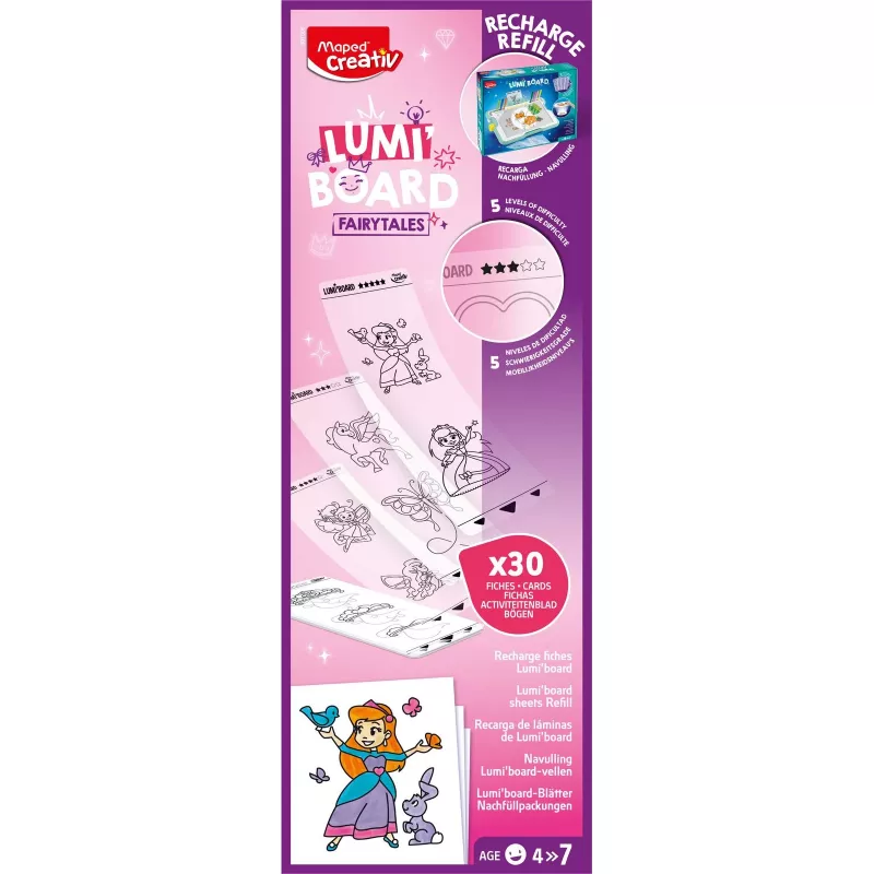 Maped Creativ Princess papildymo rinkinys LUMI BOARD LED šviesos stalams, 20 atsekimo lapų 907096