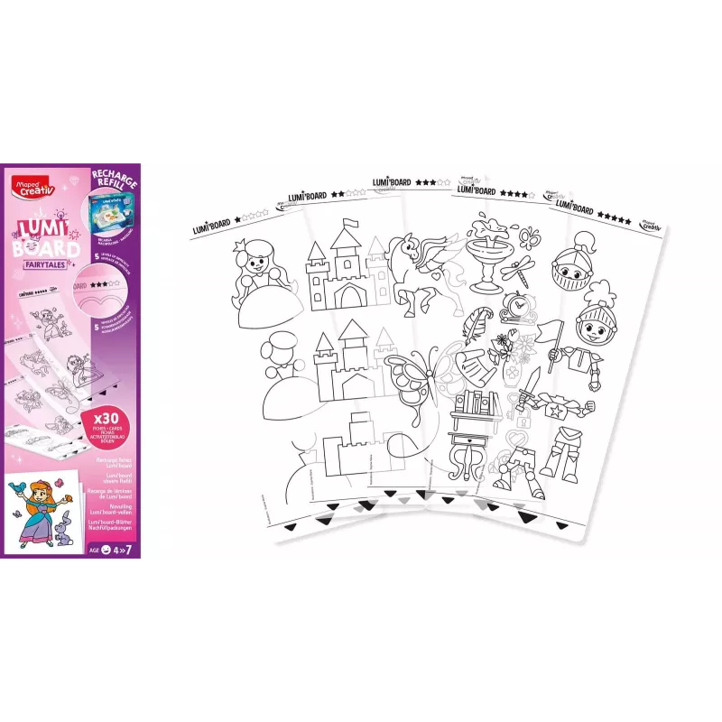 Maped Creativ Princess papildymo rinkinys LUMI BOARD LED šviesos stalams, 20 atsekimo lapų 907096
