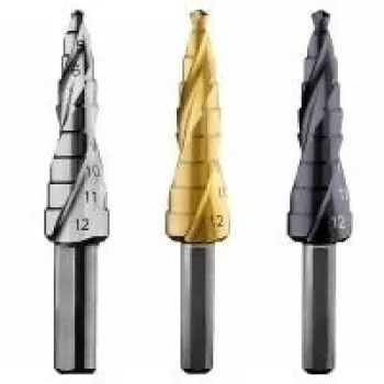 Bosch HSS laiptinis grąžtas 4-12 mm, 9 pakopų, 3 plokštumų kotas, 66,5 mm ilgio 2608587425