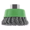 Bosch X-LOCK puodelinis šepetys 75 mm, gofruota plieninė viela 0,3 mm, 8500 aps./min, kampiniams šlifuokliams, 2608622104