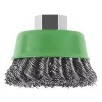 Bosch X-LOCK puodelinis šepetys 75 mm, gofruota plieninė viela 0,3 mm, 8500 aps./min, kampiniams šlifuokliams, 2608622104