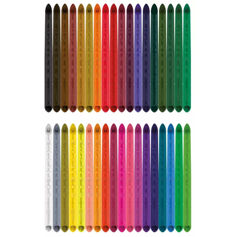 Maped COLOR'PEPS INFINITY trikampės spalvotos pieštukai, 36 skirtingų spalvų, be medienos 100% pigmento šerdis, tarnauja 10x ilgiau, ergonominis dėklas 861623
