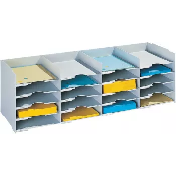 PAPERFLOW rūšiavimo stotis Form Box, 20 skyrių, pilka polistireninė, su etiketėmis ir etikečių laikikliais (541.02)