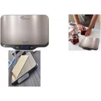 Little Balance LB 8705 c-Parfait Įkraunamos USB-C Skaitmeninės Virtuvinės Svarstyklės, 5 kg, 1 g Tikslumas, Be Baterijų, LCD