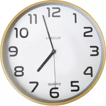 UNILUX Baltic medinis sieninis laikrodis 300 mm rudas juodi skaičiai kvarcinis 400094591