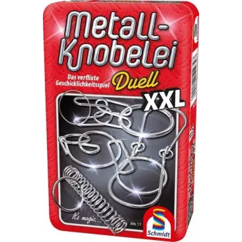 Schmidt Spiele Metal Puzzle Duell XXL – įgūdžių stalo žaidimas, galvosūkis, kelioninė versija, nuo 7 metų