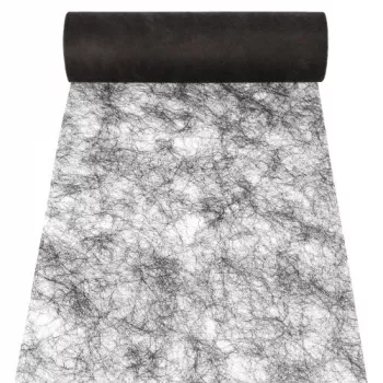 PAPSTAR Sizoflor dekoratyvinė stalo juosta, 25 m x 30 cm, atspari vandeniui, 75 % poliesteris / 25 % poliamidas, juodos spalvos (37060)